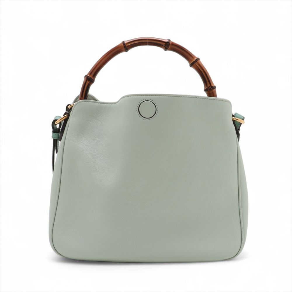 Gucci Green Diana Leather Bamboo Handbag